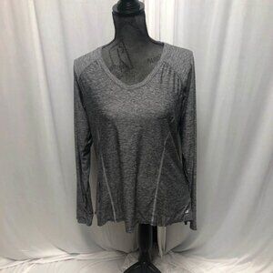 Avia Gray Long Sleeve Top Womens Size Large Performance Athleisure Minimalist